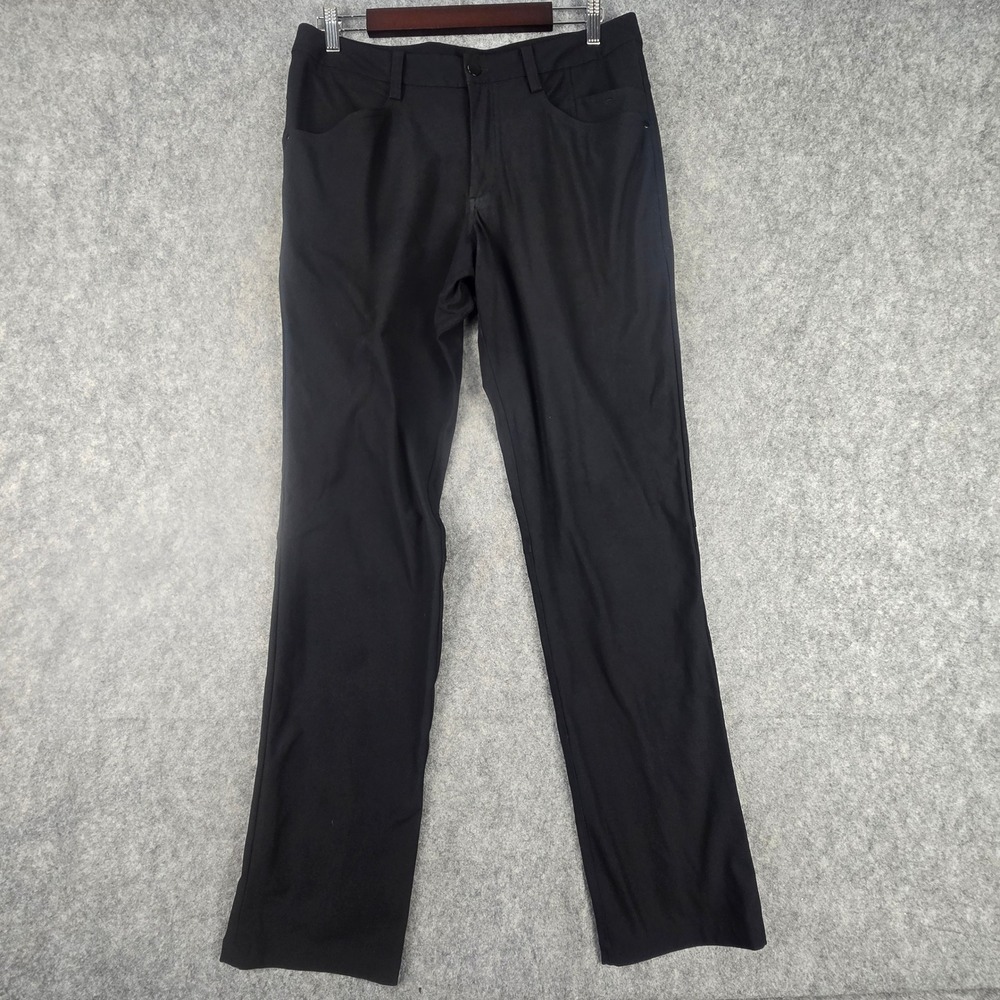 Lululemon ABC Pants Mens 34 Black Straight Leg Technical Performance Chino